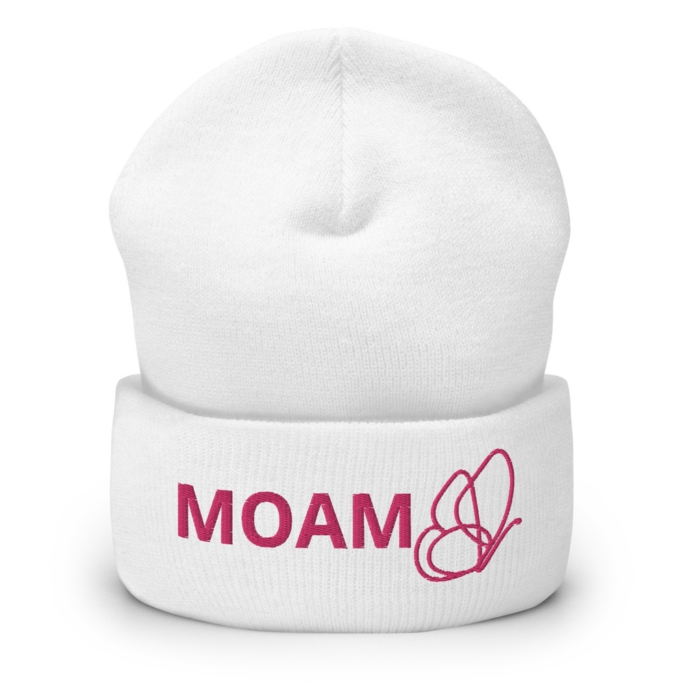 White MOAM beanies